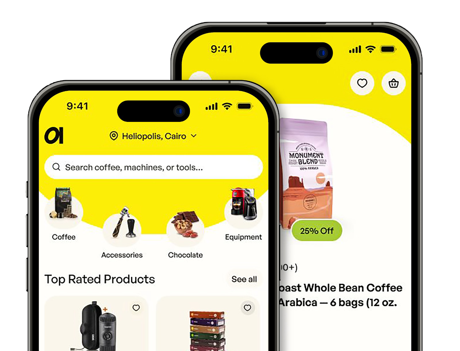 mobile application screens